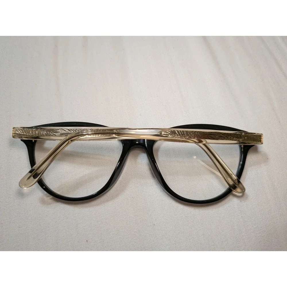 Maui Jim MJO2123-02 Eyeglasses Frames Black/Gold Crystal Round Cat Eye 52-18-135